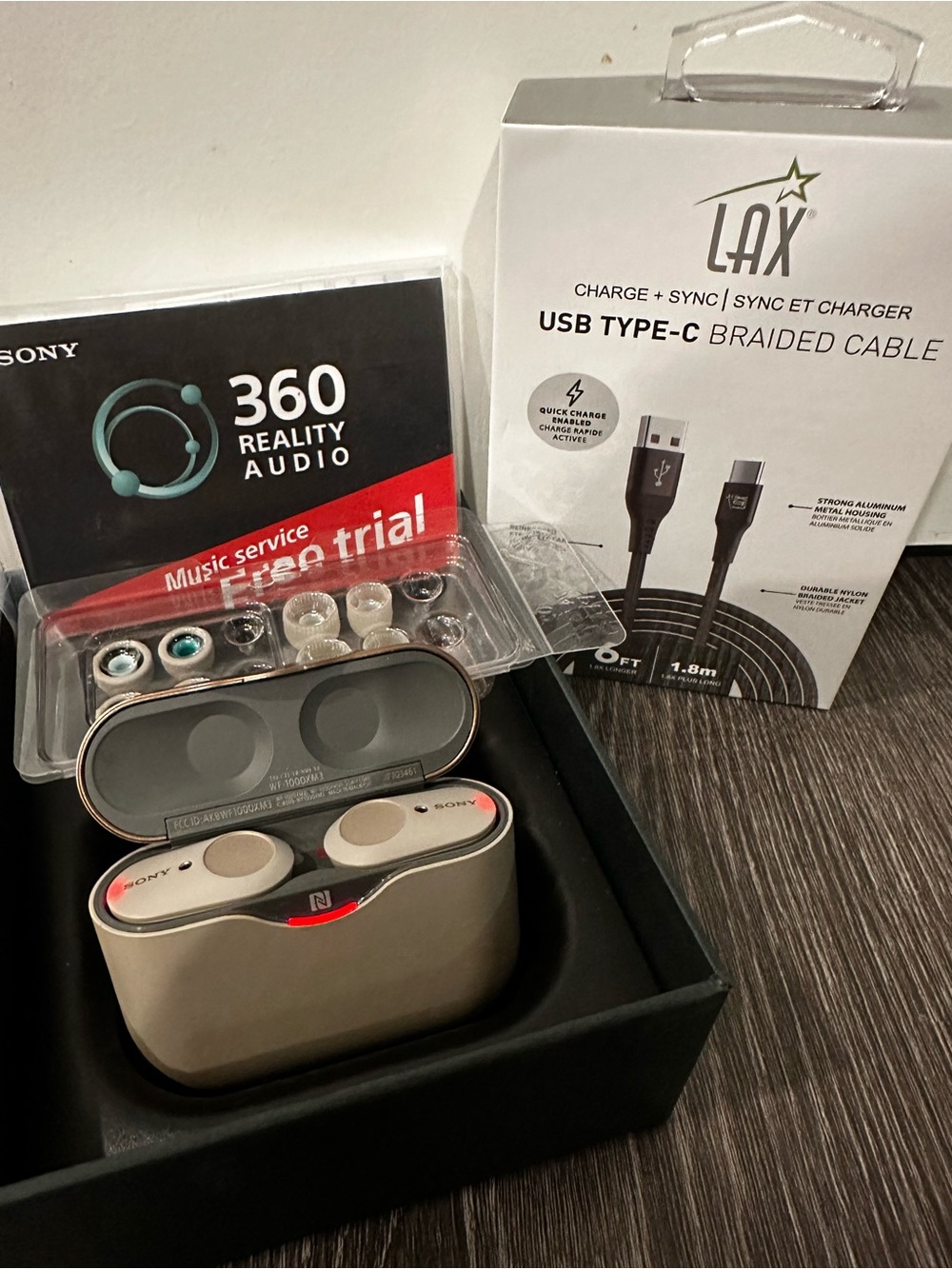 Sony Wireless Earbuds in Champagne Gold